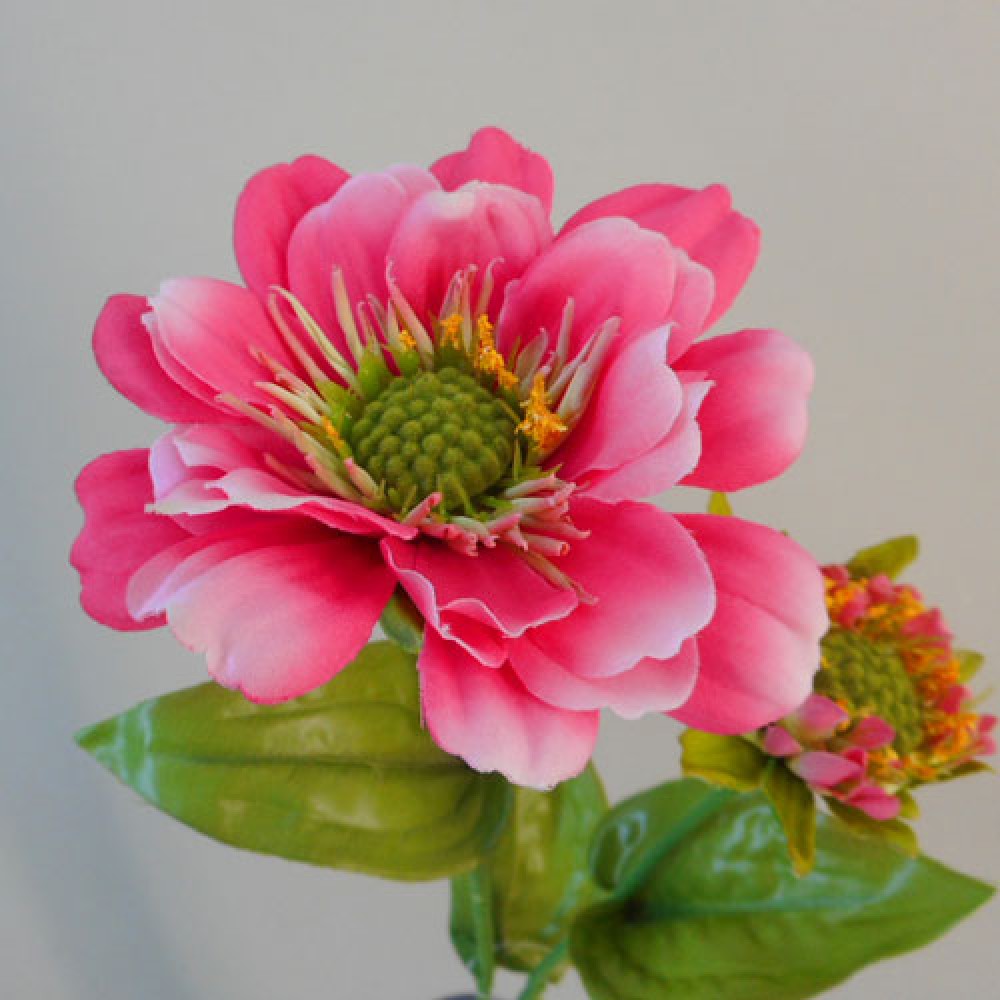 Zinnia and Bud Hot Pink 43.5cm Artificial Flowers